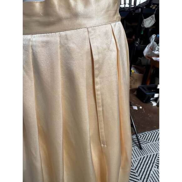 Vintage Levante Womens Silk Embroidered Midi Skirt Size 14 Cream Made In China - Picture 14 of 16
